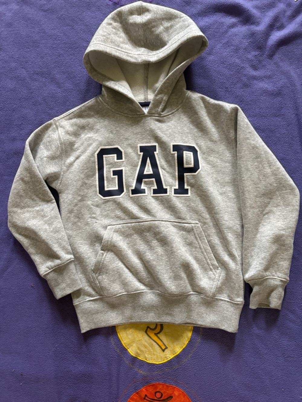 GAP Gray Hooded Sweatshirt with Navy Logo